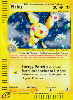 Pichu z edície Expedition Base Set, karta č.22
