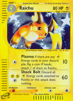 Raichu z edície Expedition Base Set, karta č.25