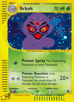 Arbok, ukážková karta