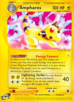 Ampharos z edície Expedition Base Set, karta č.34