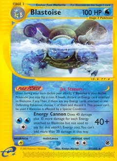 Blastoise z edície Expedition Base Set, karta č.37