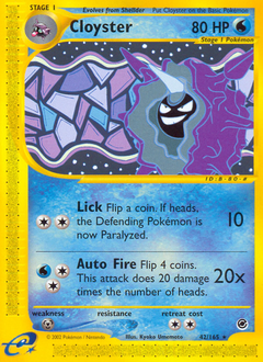 Cloyster z edície Expedition Base Set, karta č.42