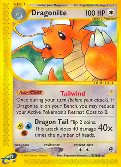 Dragonite z edície Expedition Base Set, karta č.43