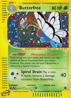 Butterfree, ukážková karta