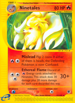 Ninetales z edície Expedition Base Set, karta č.57
