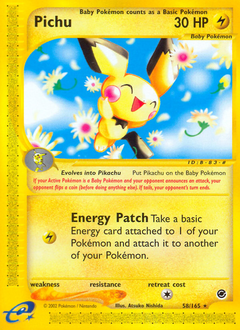 Pichu z edície Expedition Base Set, karta č.58