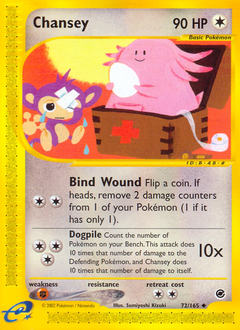 Chansey z edície Expedition Base Set, karta č.72