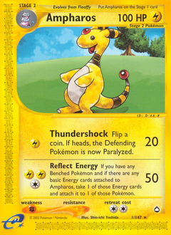 Ampharos z edície Aquapolis, karta č.1