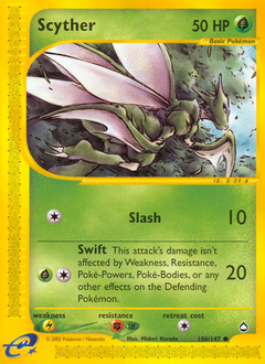 Scyther z edície Aquapolis, karta č.106