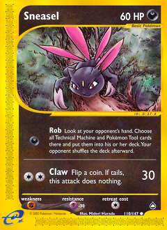 Sneasel z edície Aquapolis, karta č.110