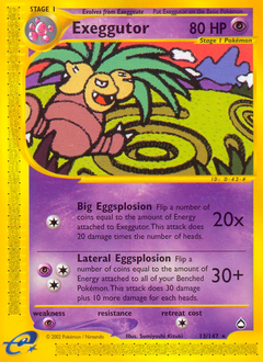 Exeggutor z edície Aquapolis, karta č.13