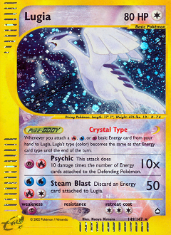 Lugia z edície Aquapolis, karta č.149