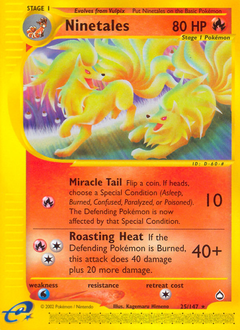Ninetales z edície Aquapolis, karta č.25