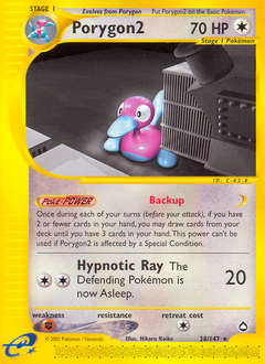 Porygon2 z edície Aquapolis, karta č.28