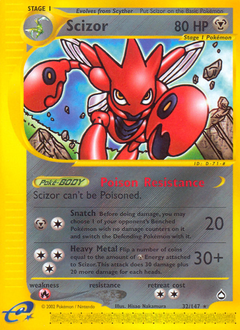 Scizor z edície Aquapolis, karta č.32