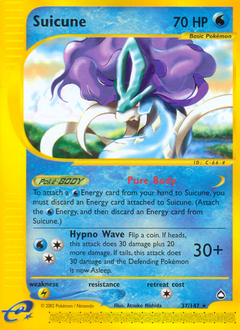 Suicune z edície Aquapolis, karta č.37