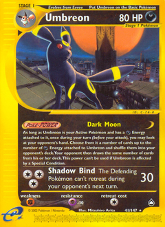 Umbreon z edície Aquapolis, karta č.41