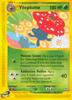 Vileplume z edície Aquapolis, karta č.43