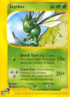 Scyther z edície Aquapolis, karta č.57