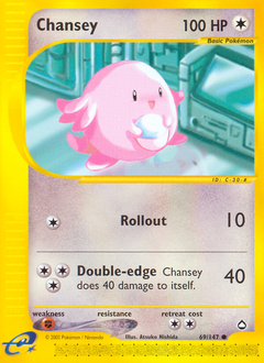 Chansey z edície Aquapolis, karta č.69