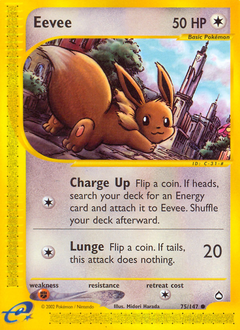 Eevee z edície Aquapolis, karta č.75