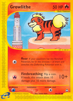 Growlithe z edície Aquapolis, karta č.80