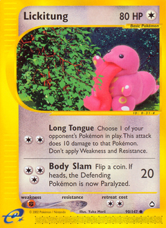 Lickitung z edície Aquapolis, karta č.90