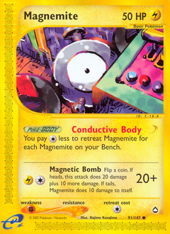 Magnemite z edície Aquapolis, karta č.91