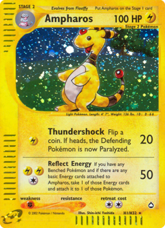 Ampharos z edície Aquapolis, karta č.H1