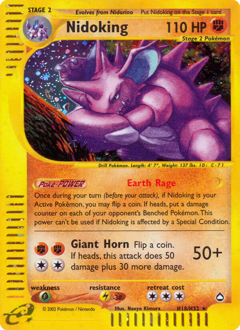 Nidoking z edície Aquapolis, karta č.H18