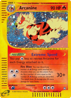 Arcanine, ukážková karta