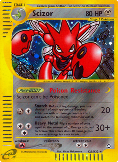 Scizor z edície Aquapolis, karta č.H21