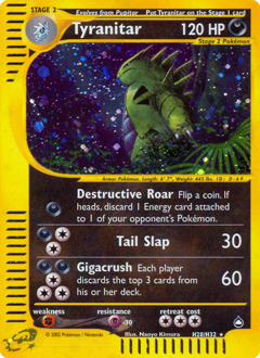 Tyranitar z edície Aquapolis, karta č.H28