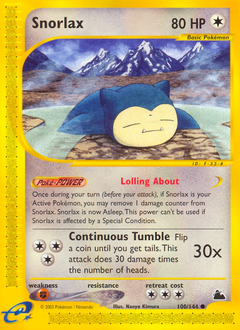 Snorlax z edície Skyridge, karta č.100