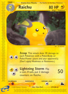 Raichu z edície Skyridge, karta č.27