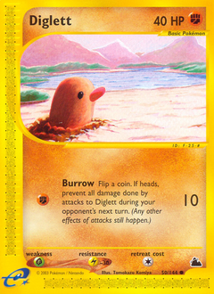 Diglett z edície Skyridge, karta č.50