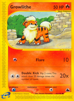 Growlithe z edície Skyridge, karta č.62