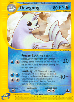Dewgong z edície Skyridge, karta č.7