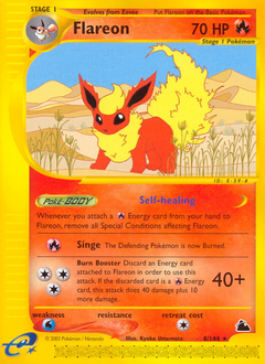Flareon z edície Skyridge, karta č.8