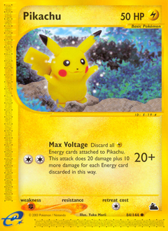 Pikachu z edície Skyridge, karta č.84