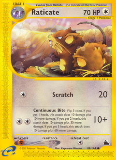 Raticate z edície Skyridge, karta č.89