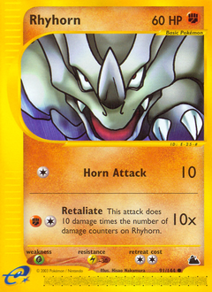 Rhyhorn z edície Skyridge, karta č.91