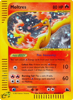 Moltres z edície Skyridge, karta č.H20