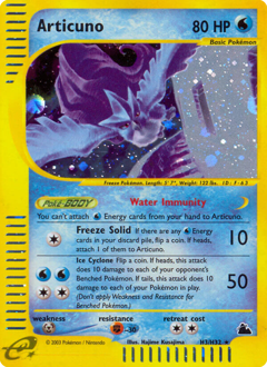 Articuno, ukážková karta