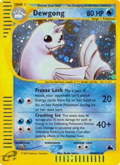 Dewgong, ukážková karta