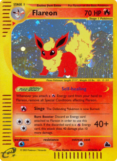 Flareon z edície Skyridge, karta č.H7