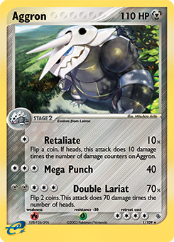 Aggron z edície Ruby & Sapphire, karta č.1
