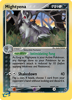 Mightyena z edície Ruby & Sapphire, karta č.10
