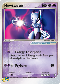 Mewtwo ex z edície Ruby & Sapphire, karta č.101