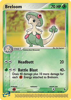 Breloom z edície Ruby & Sapphire, karta č.16
